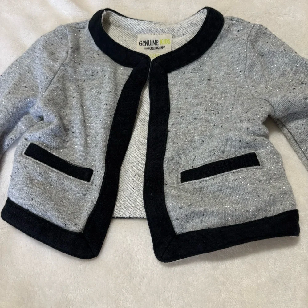 Genuine Kids by OshKosh Long Sleeve Black Trim Sparkle Jacket Size 12 months